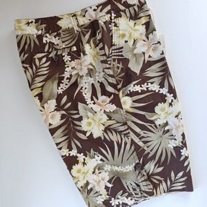Caribbean Joe  Floral Walking Shorts Hawaii